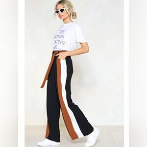 NASTY GAL Stripe as Rain Wide Leg Pants Size 4